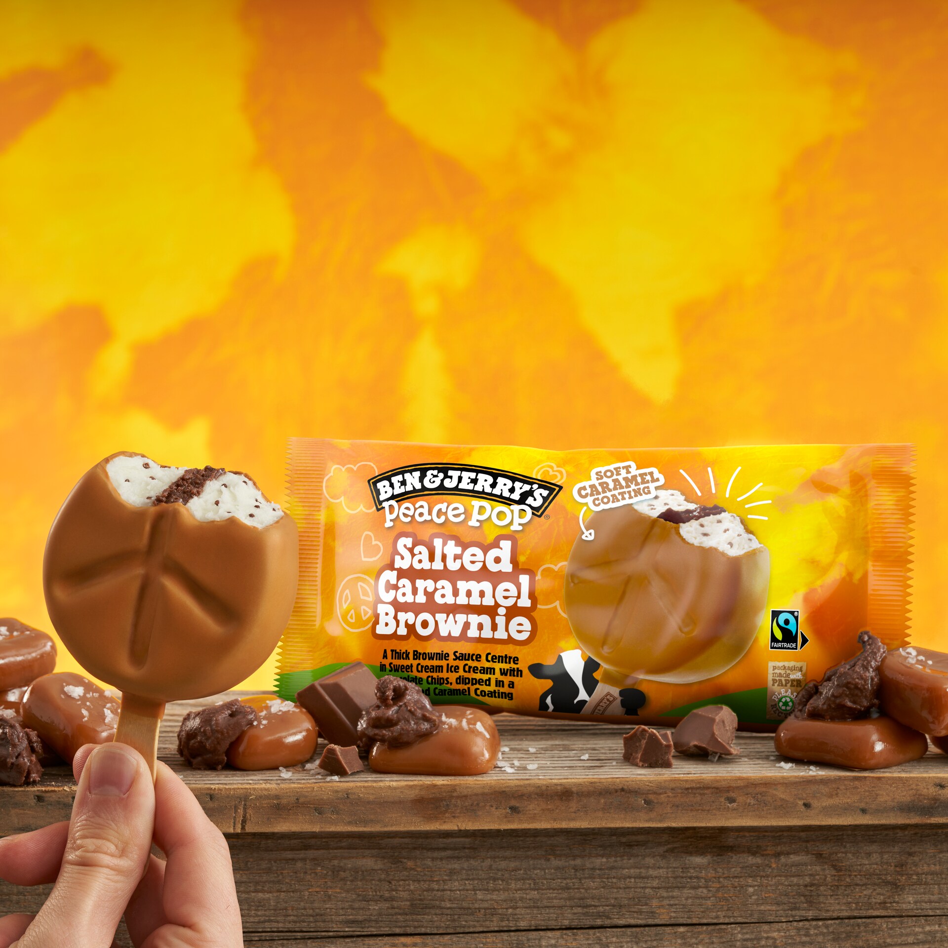 Salted Caramel Brownie Peace Pop Original Ice Cream Nyheter