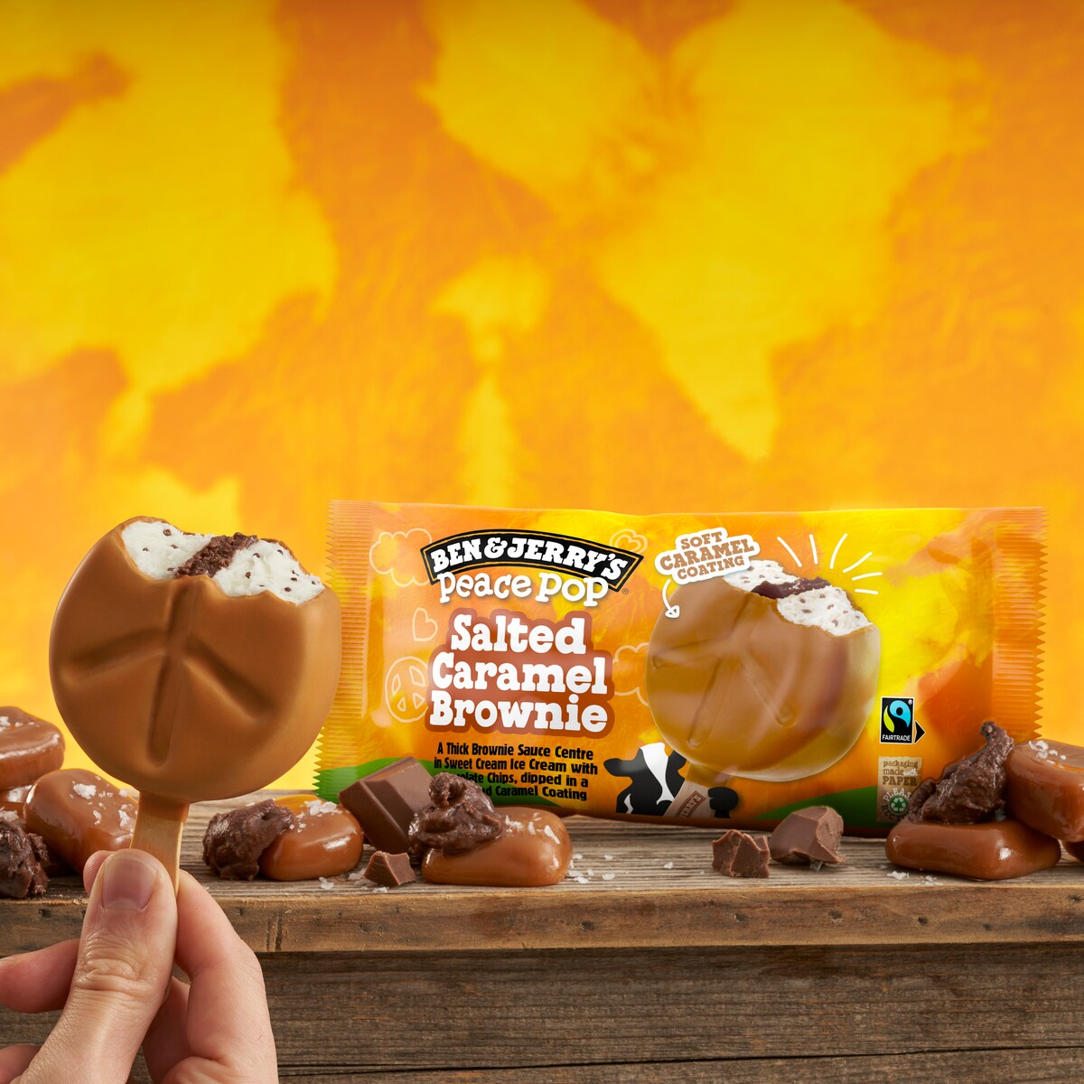 Salted Caramel Brownie Peace Pop - Bar 2 / 3