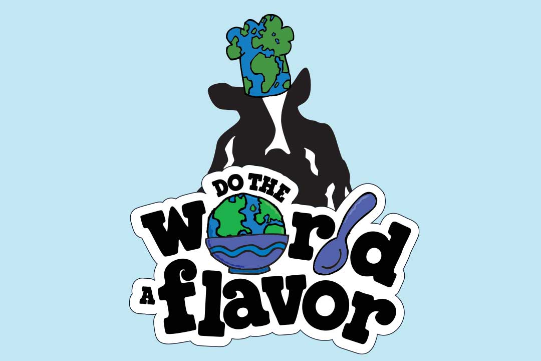 Woodie med et skilt som sier Do the World a Flavor
