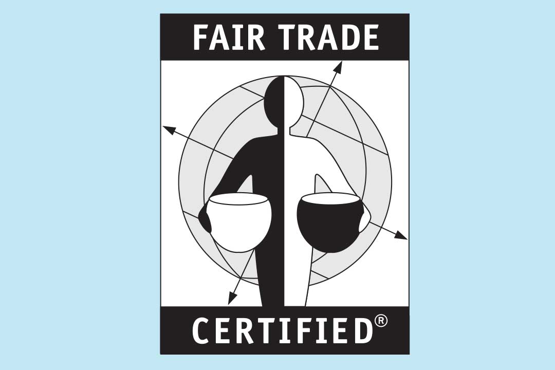 En plakat med Fair Trade-sertifisering