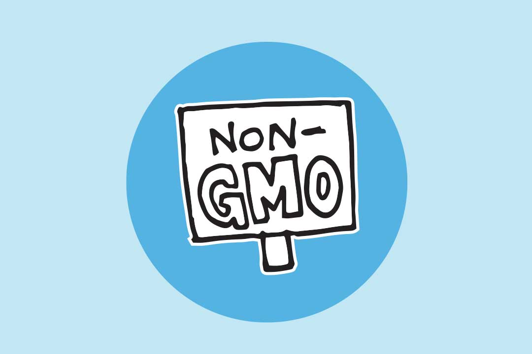 Et skilt som sier Ingen GMO