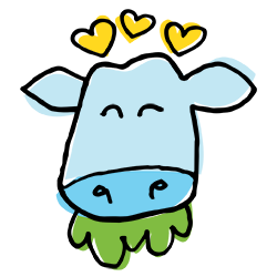 Caring dairy with free grazing icon