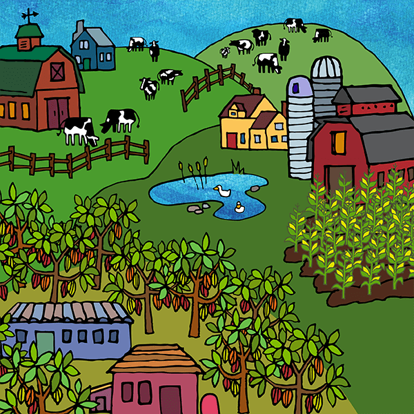 Blomstrende bønder og gårdsarbeidere-ikon